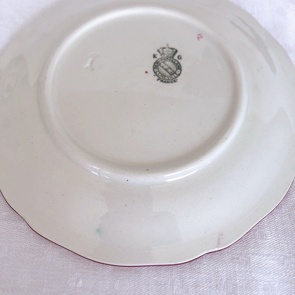 リュネヴィル " Réverbère"シリーズ ソーサー 小皿 デザート皿 3点セット C フランスアンティーク食器 蚤の市 ブロカント