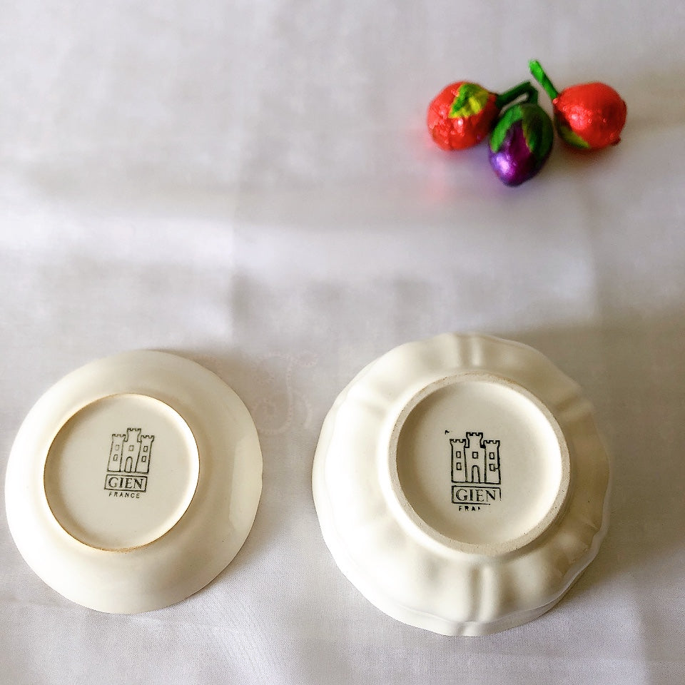 GIEN ジアン ラヴィエ 前菜用皿セット 白 B フランスアンティーク食器 ブロカントアンティーク 蚤の市
