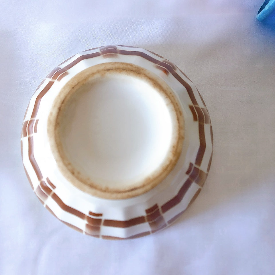 フランス リュネヴィル カフェオレボール バンブー マロンカラー アンティーク食器 ヴィンテージカフェオレボウル ブロカントアンティークス