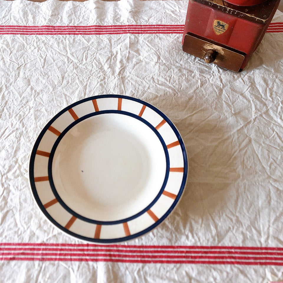 HBCM バスク柄スーププレートB フランスアンティーク食器 バスク