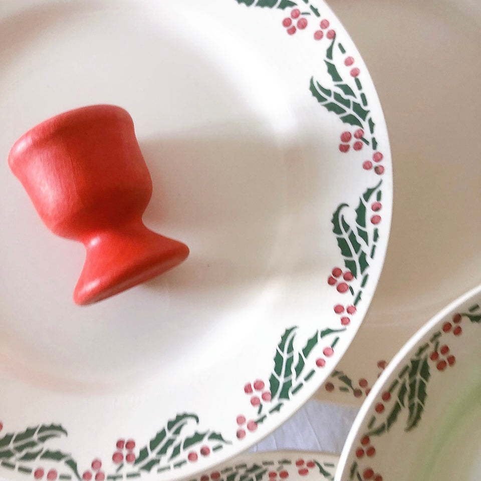 ご予約 フランスアンティーク クレイユモントロー HOUX 柊 ディナープレート 平皿 3枚セット フランスアンティーク食器 ブロカント 蚤の市