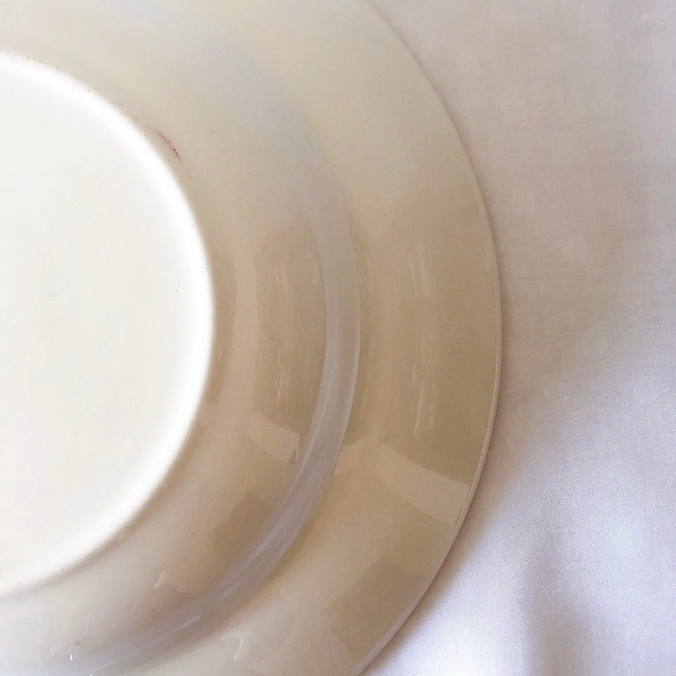 ディゴワンサルグミンヌ Digoin&sarregumines ”ODETTE” 深皿 C 赤 フランスアンティーク食器 ブロカント 蚤の市