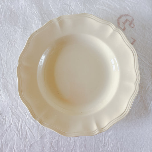 フランス ディゴワン&サルグミンヌ 花リム スーププレート 深皿 フランスアンティーク食器 ブロカント 蚤の市