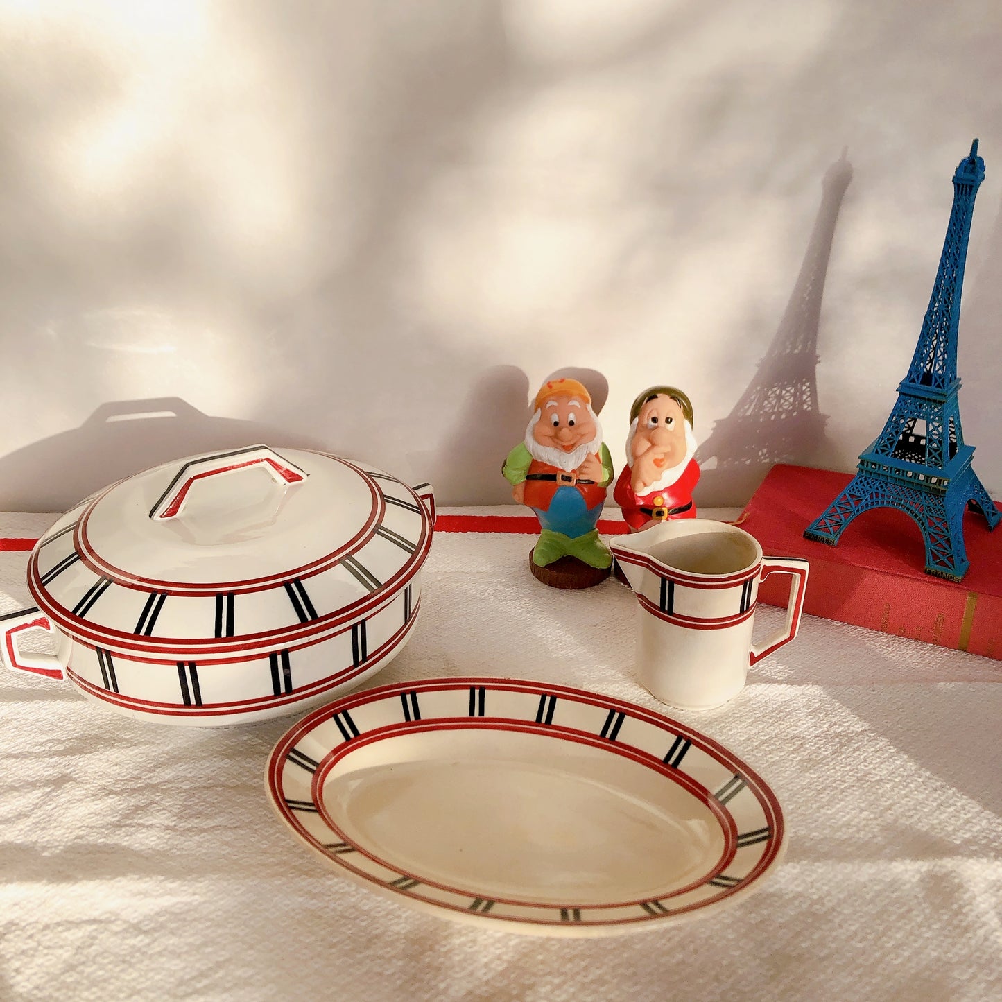 ムーランデルー Moulin des Loups バスク柄ミルクポット フランスアンティーク食器 バスク柄アンティーク
