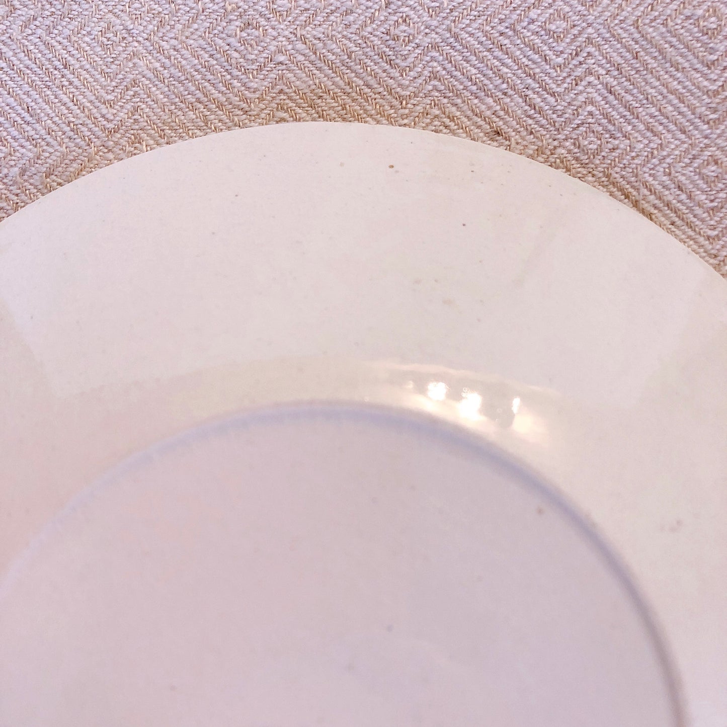 クレイユモントロー HBCM Béarn バスク柄カップ&ソーサー「イエローxブルー」 B フランスアンティーク食器 ブロカント バスク柄アンティーク