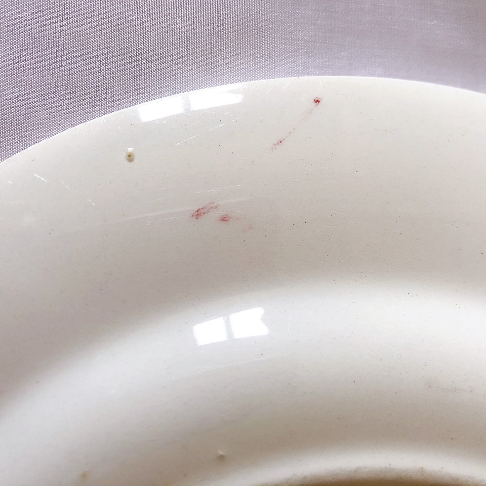 ディゴワンサルグミンヌ Digoin&sarregumines ”ODETTE” 平皿 A 赤 フランスアンティーク食器 ブロカント 蚤の市