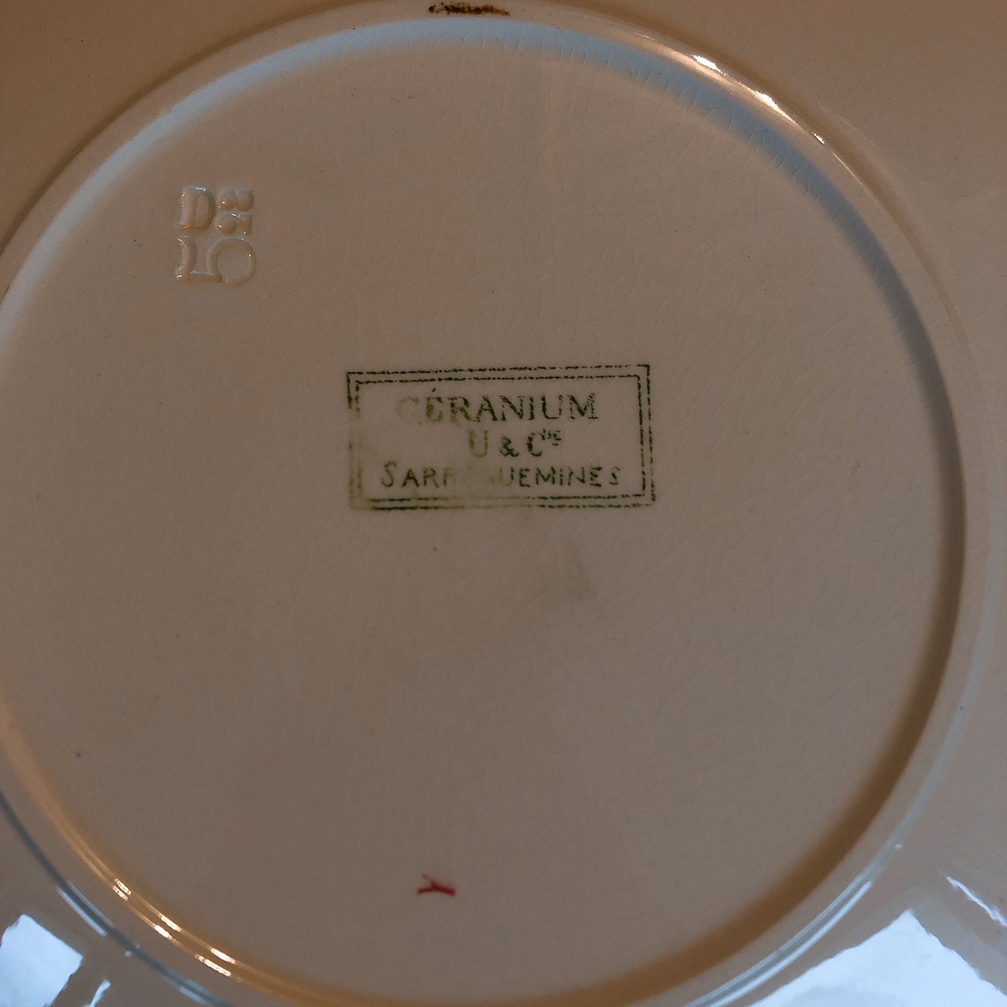 U&Cサルグミンヌ ”GERANIUM” ゼラニウム デザートプレート D フランスアンティーク食器 ブロカント 蚤の市