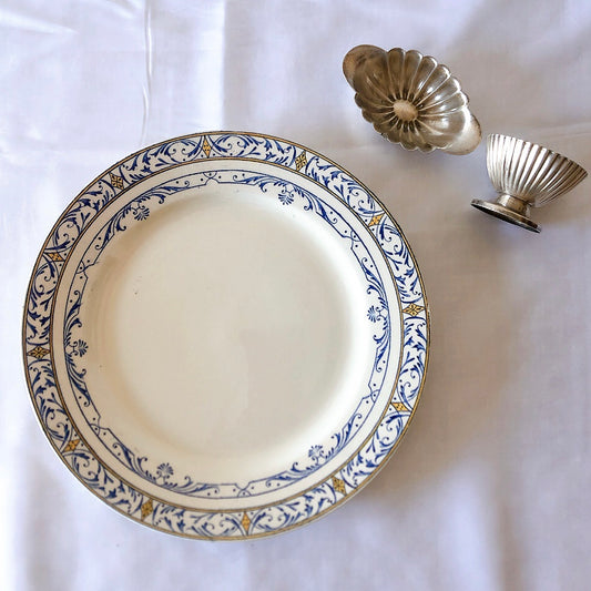 クレイユモントロー ディナープレート『COLBERT』コルベール フランスアンティークプレート フランスアンティーク食器 ブロカントアンティーク 蚤の市