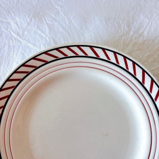 サンタマン St Amand Nord「Vincennes」バスク柄 ヴィンテージプレート|フランスアンティーク食器