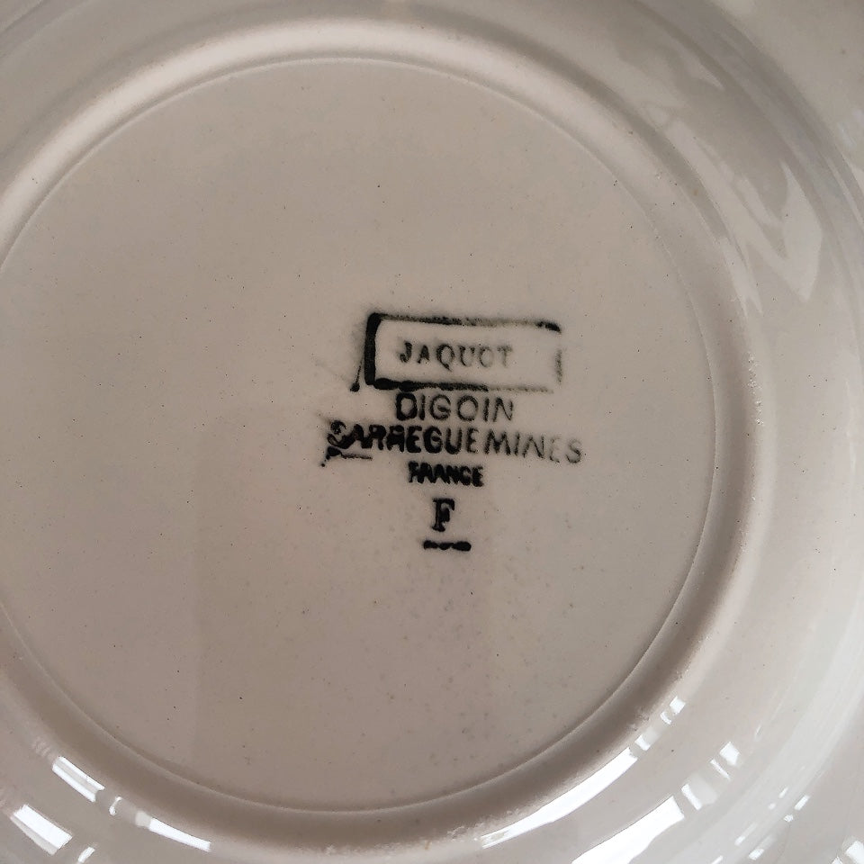 ディゴワンサルグミンヌ Digoin&sarregumines スーププレート/深皿 ”JACQUOT” レッド G フランスアンティーク食器 ブロカント 蚤の市