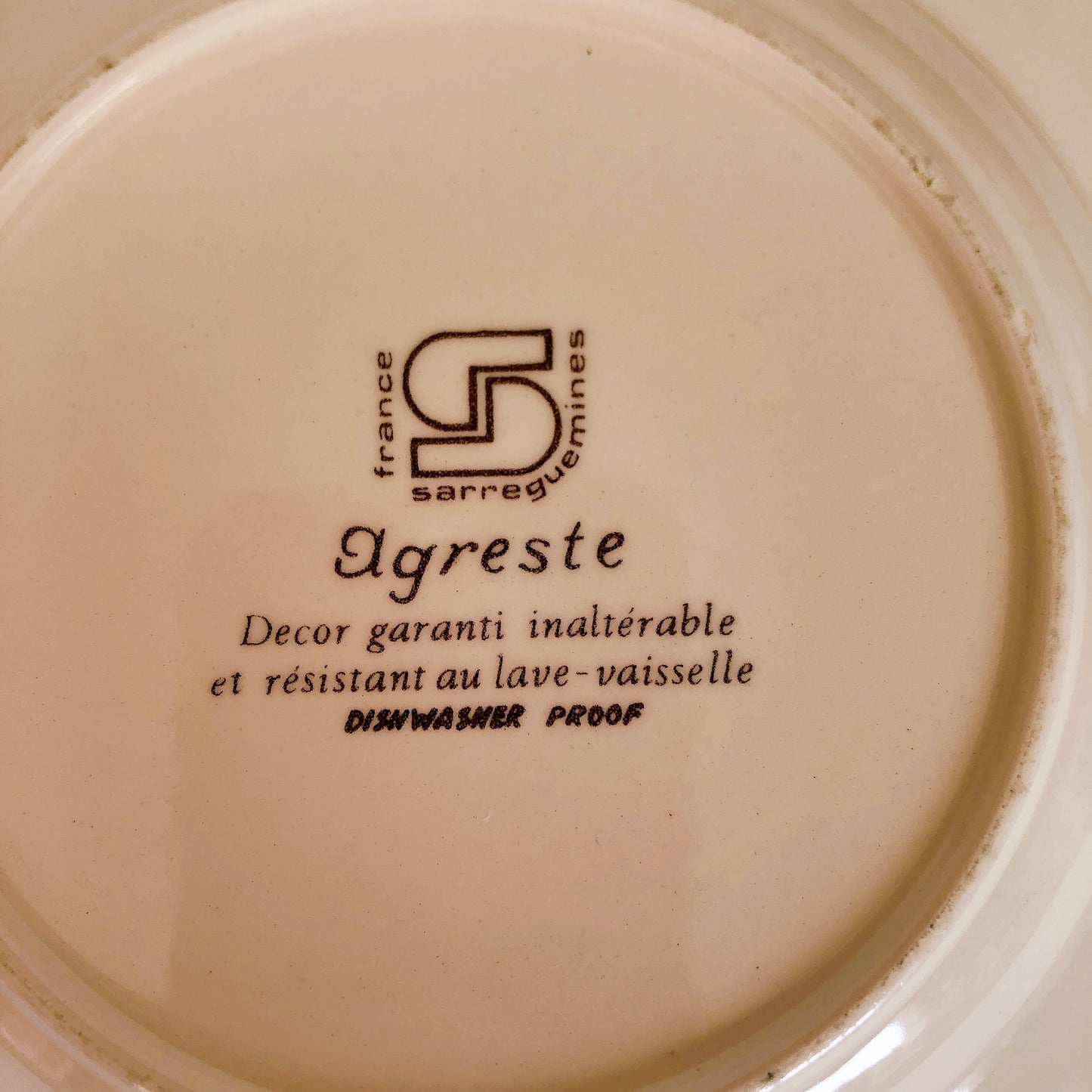 サルグミンヌ sarreguemines アグレスト 平皿 16cm Dフランスアンティーク食器 フランス蚤の市・ブロカント