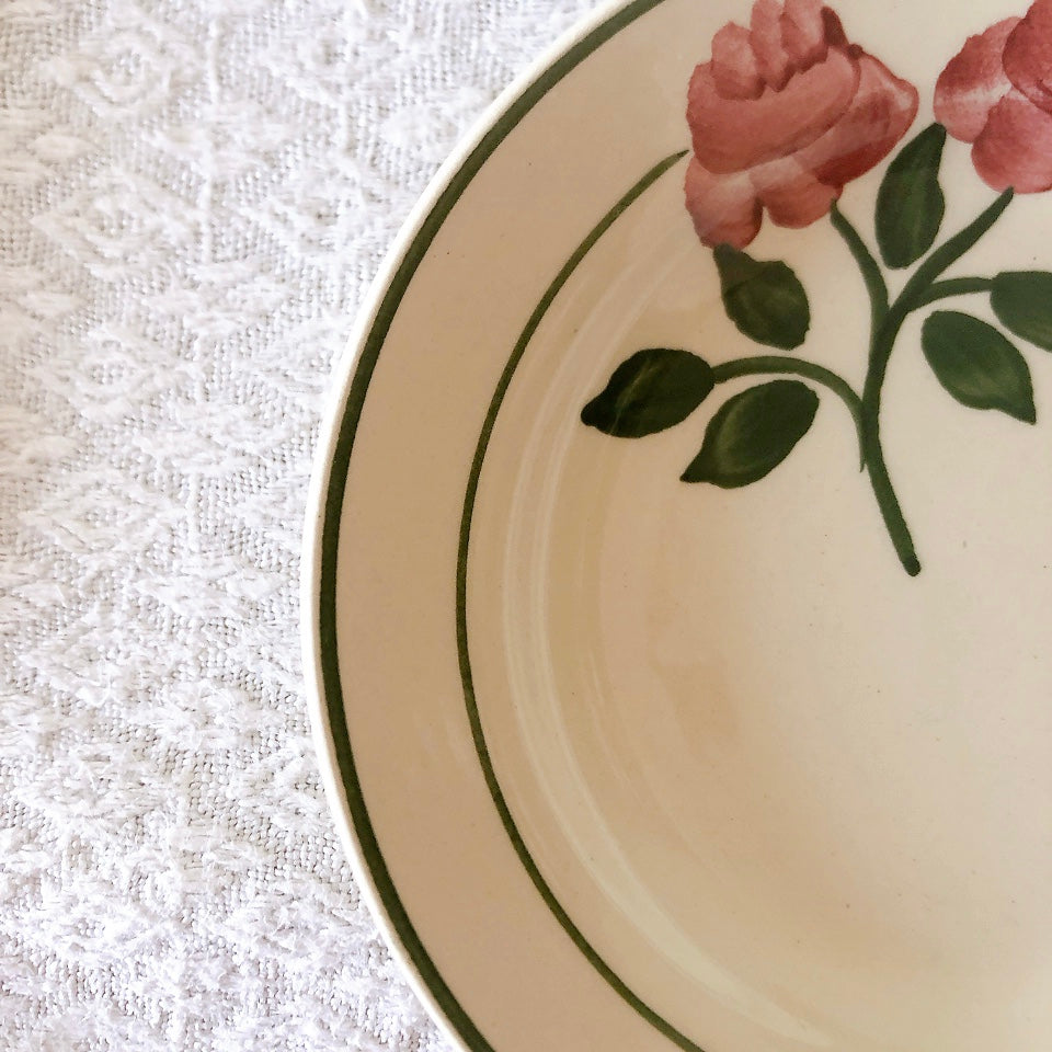 ショワジールロワ HB & Cie Choisy le Roi『ローズ』ディネット スーププレート 深皿 フランスアンティーク食器 ブロカントアンティーク 蚤の市
