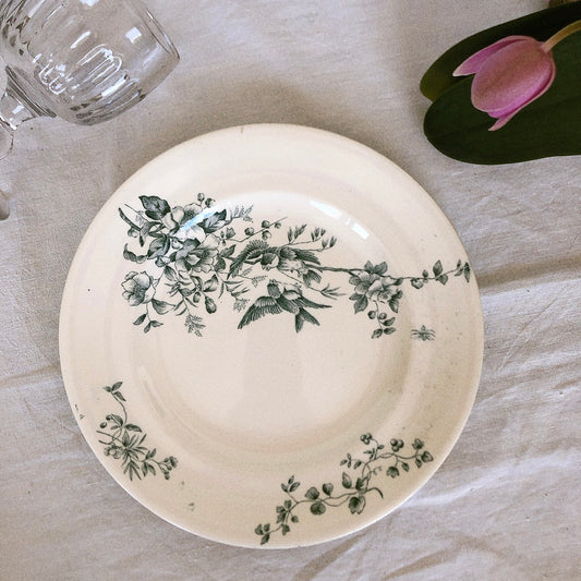 ロンウィー Longwy ミニョン ディナープレート C フランスアンティーク食器 ブロカント 蚤の市