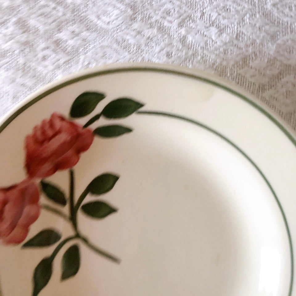 ショワジールロワ HB & Cie Choisy le Roi『ローズ』ディネット スーププレート 深皿 フランスアンティーク食器 ブロカントアンティーク 蚤の市