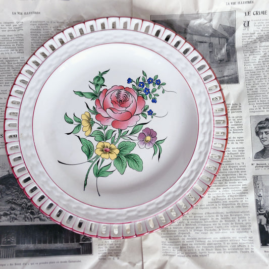 リュネヴィル " Réverbère"シリーズ パニエ模様のプレート A&B フランスアンティーク 蚤の市 ブロカント