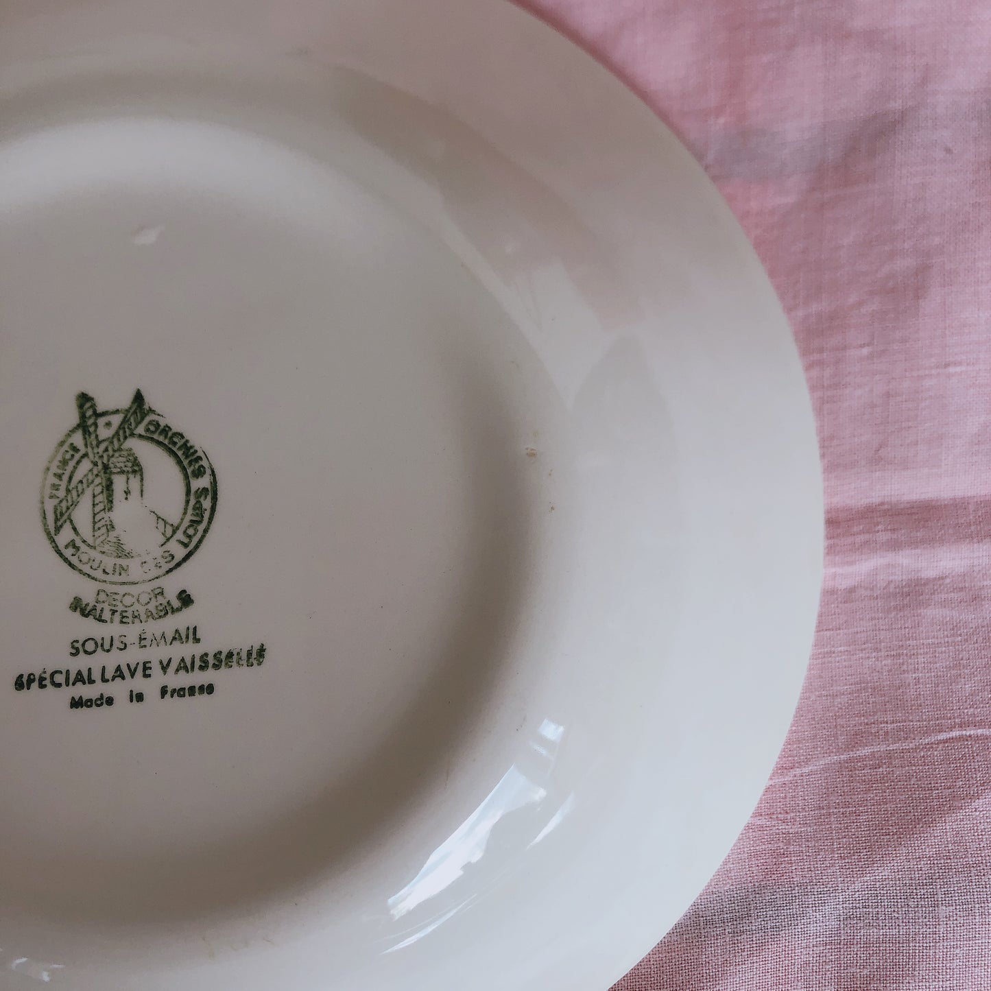 ムーランデルー Moulin des Loups チェック柄 キャロットプレート B フランスアンティーク食器 ブロカント 蚤の市