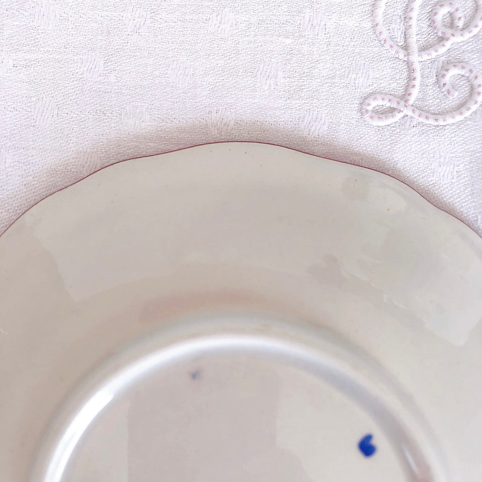 リュネヴィル " Réverbère"シリーズ ソーサー 小皿 デザート皿 3点セット B フランスアンティーク食器 蚤の市 ブロカント