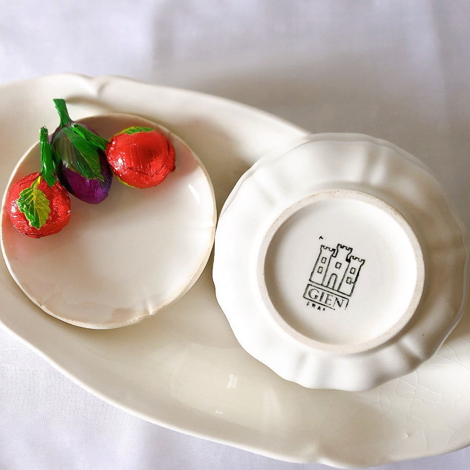 GIEN ジアン ラヴィエ 前菜用皿セット 白 B フランスアンティーク食器 ブロカントアンティーク 蚤の市