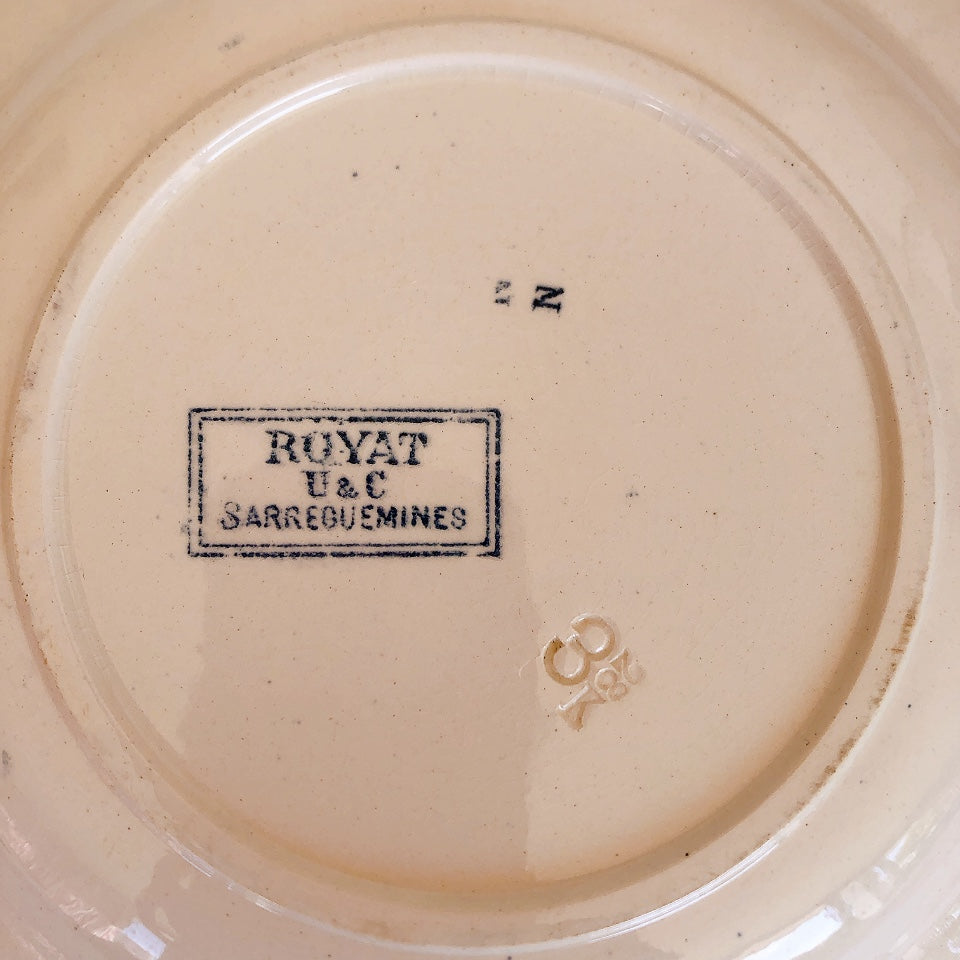 フランスアンティーク U&Cサルグミンヌ スーププレート 深皿 ”ROYAT” ロワイヤ c フランスアンティーク食器 ブロカント 蚤の市