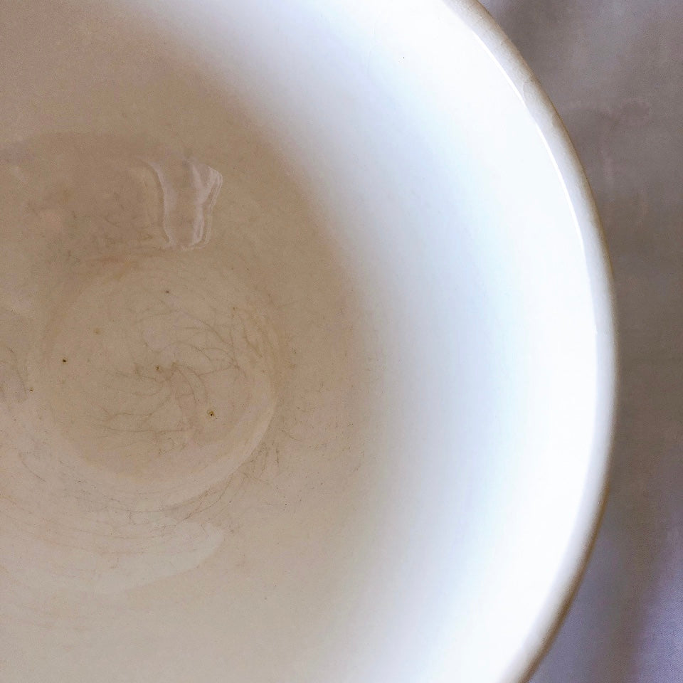 フランスアンティーク カフェオレボウル 黄白ストライプ フランスアンティーク/ビンテージ食器 ブロカントアンティーク 蚤の市