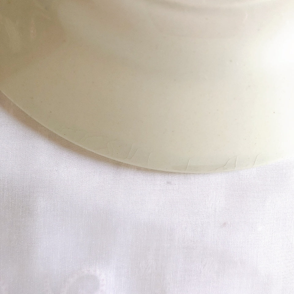 フランスアンティーク HBCM Béarn クレイユエモントロー バスク柄デザートプレート レッドxブルー フランスアンティーク食器 ブロカント 蚤の市