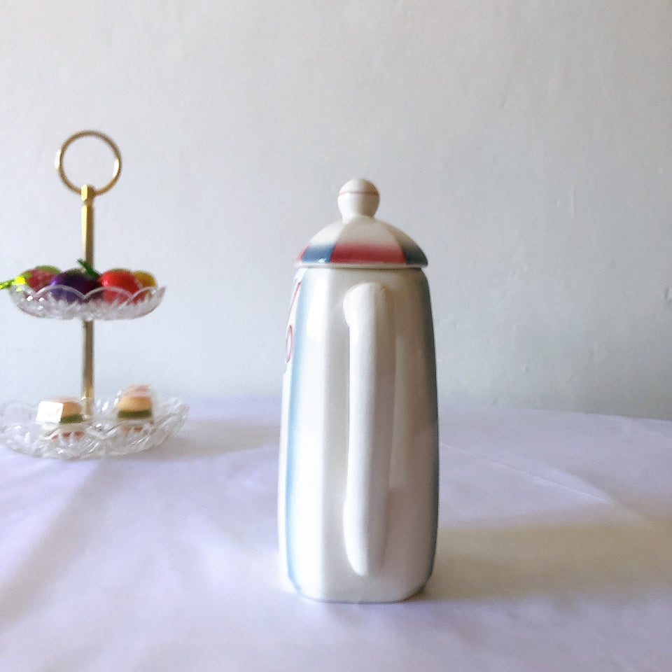 ディゴワンサルグミンヌ Digoin&sarreguemines LES BULLES アールデコ柄ポット ミルクポット B フランスアンティーク食器 蚤の市 ブロカントアンティーク