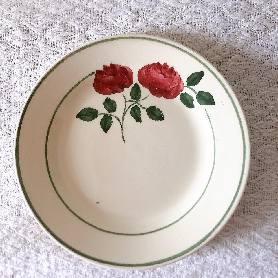 ショワジールロワ HB & Cie Choisy le Roi『ローズ』ディネット ディナープレート 平皿 A フランスアンティーク食器 ブロカントアンティーク 蚤の市