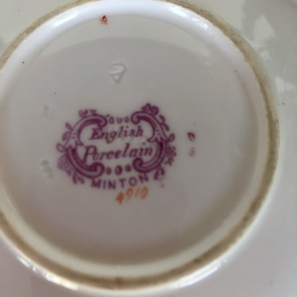 ミントン&サルグミンヌミントン カップアンドソーサー3点セット フランスアンティーク食器 蚤の市 ブロカント