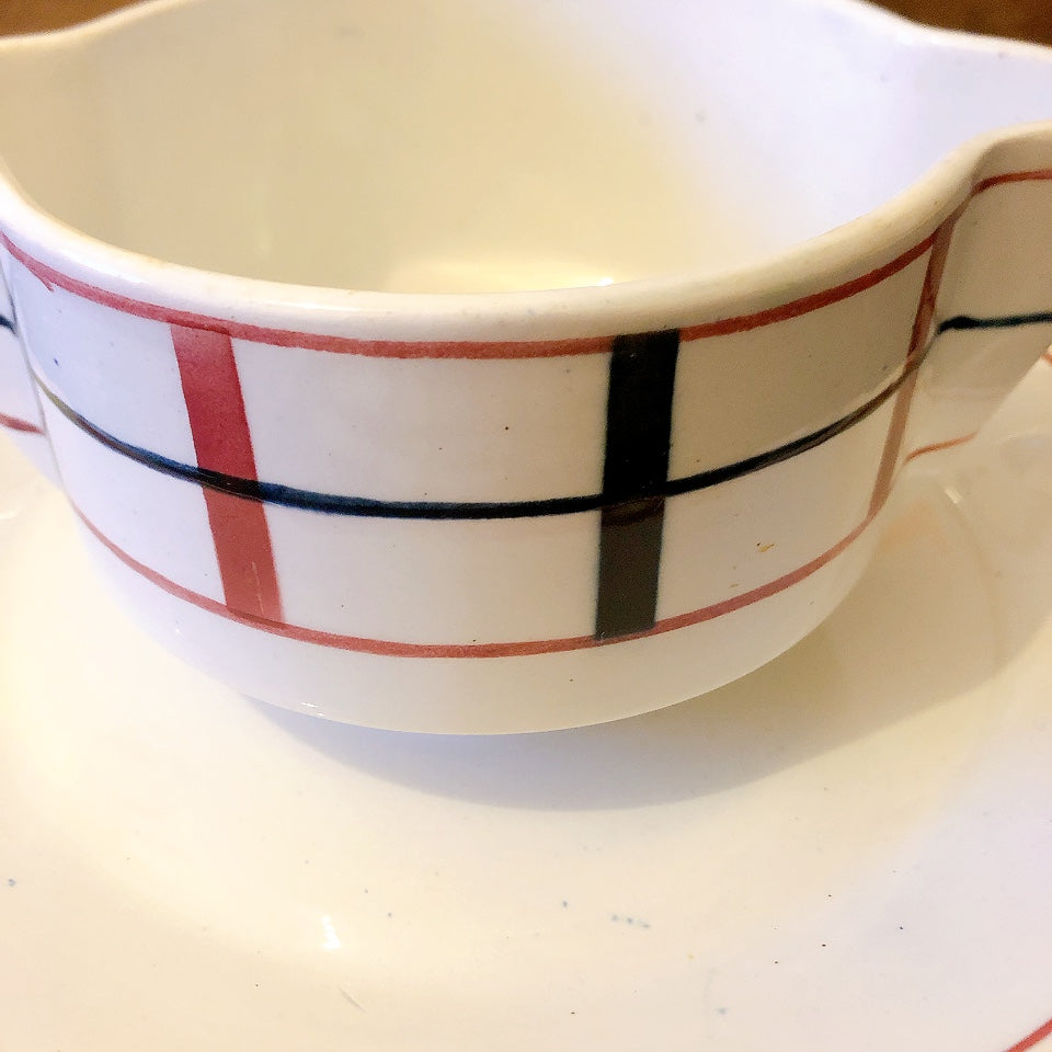 サンタマン Saint amand バスク柄ソーシエール フランスアンティーク食器 ブロカント 蚤の市