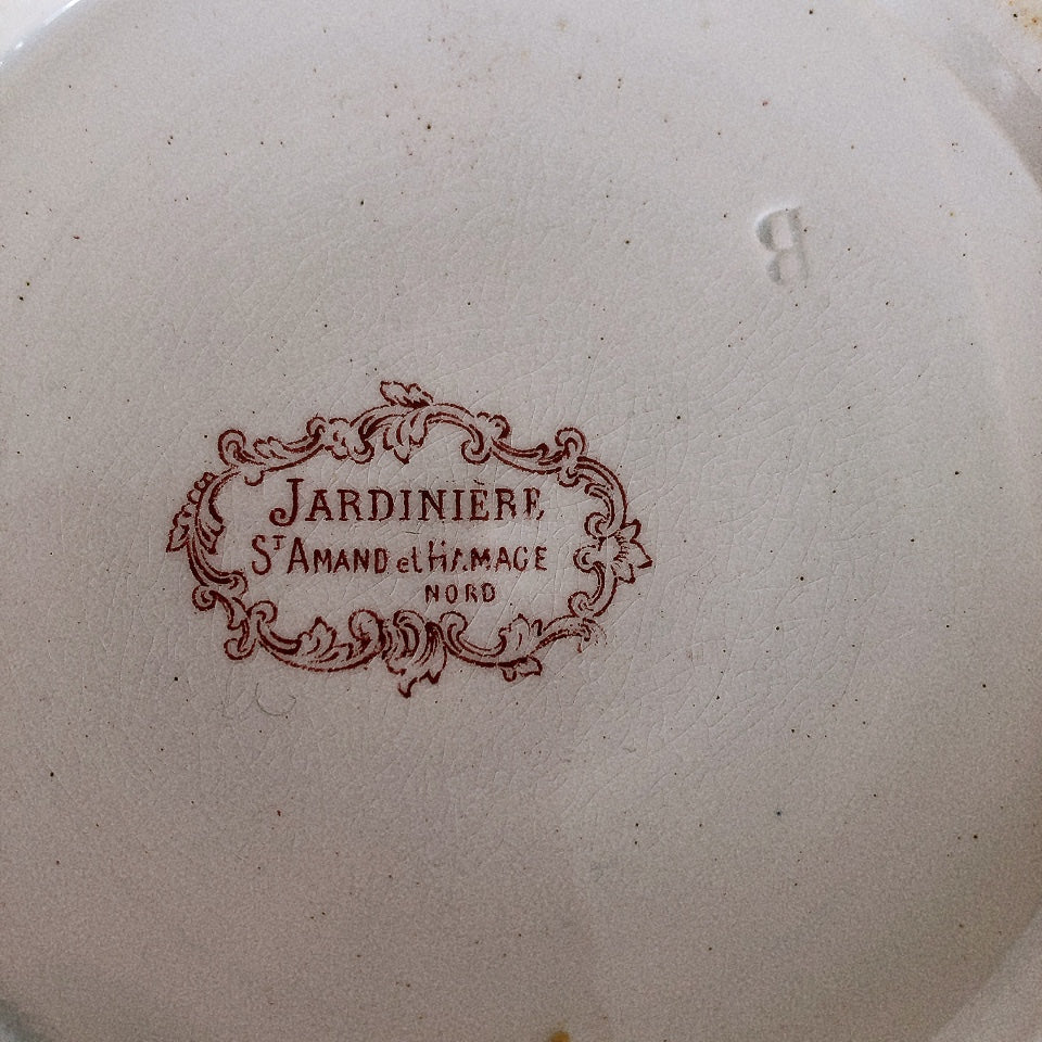 フランスアンティーク サンタマン& アマ―ジュの『JARDINIERE』ジャルディニエール ピシェ・ピッチャー・水差し アンティーク食器 ブロカント 蚤の市
