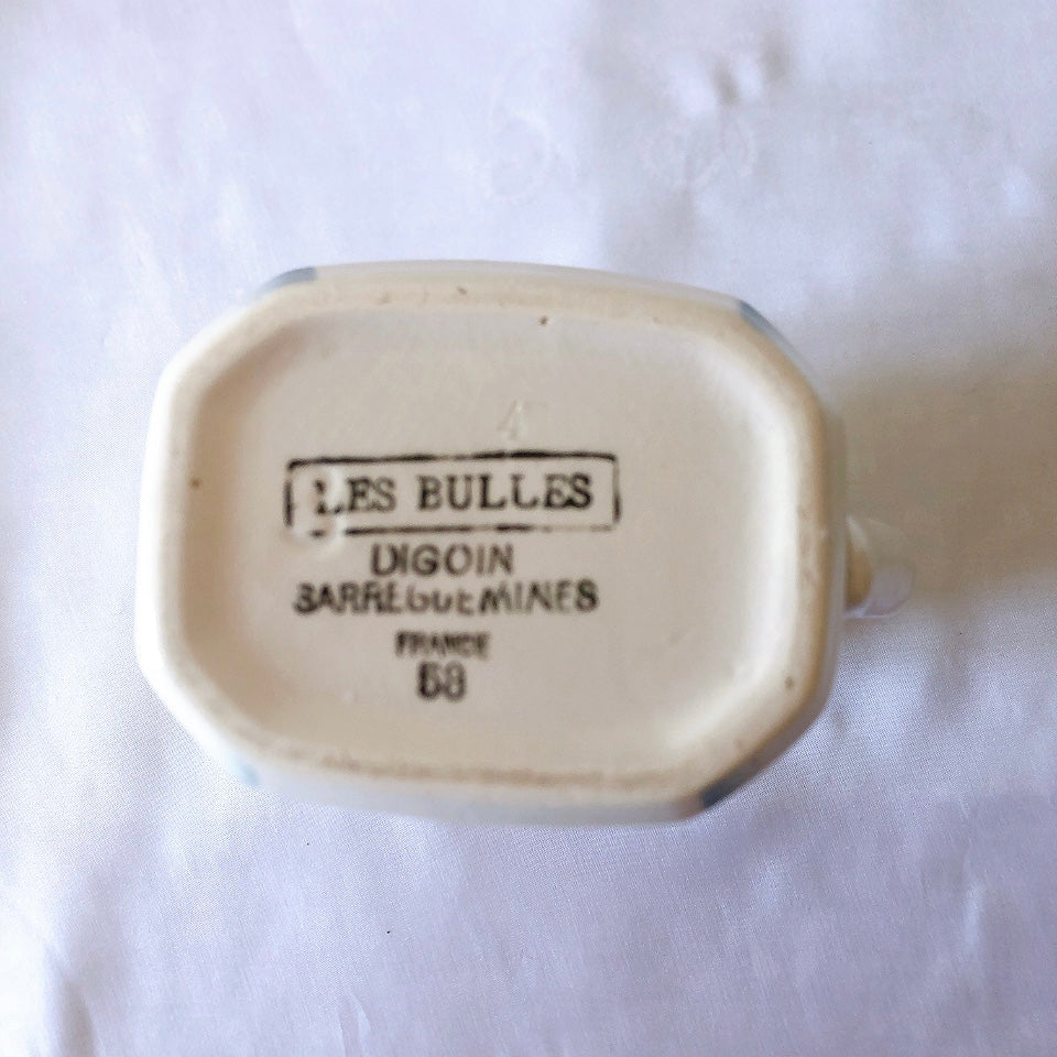 ディゴワンサルグミンヌ Digoin&sarreguemines LES BULLES アールデコ柄ポット ミルクポット B フランスアンティーク食器 蚤の市 ブロカントアンティーク
