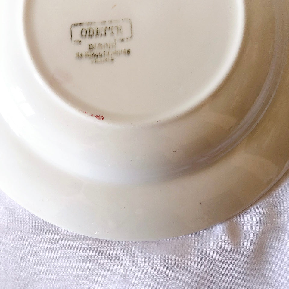 ディゴワンサルグミンヌ Digoin&sarregumines ”ODETTE” 深皿 C 赤 フランスアンティーク食器 ブロカント 蚤の市
