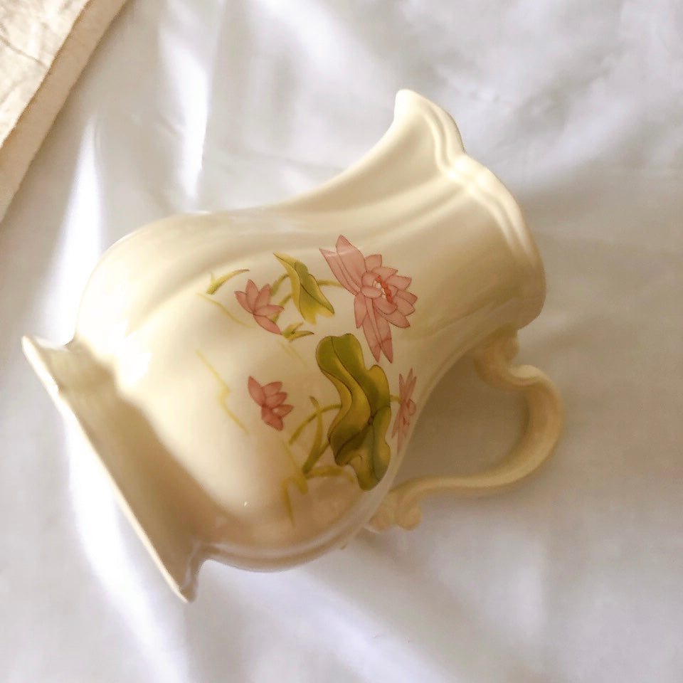 ディゴワンサルグミンヌ Digoin&sarreguemines Lotus ロチュス コーヒー/ティーポット&カップ&ソーサー フランスアンティーク食器 ブロカントアンティーク 蚤の市