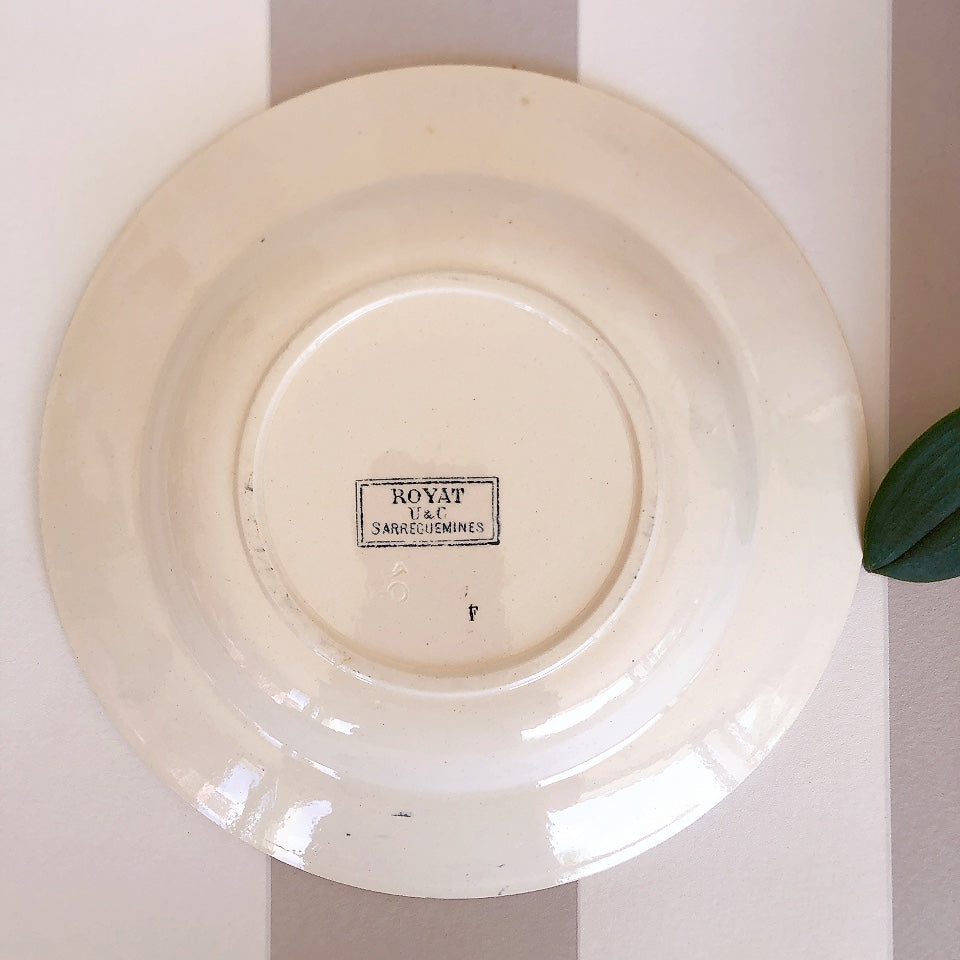 フランスアンティーク U&Cサルグミンヌ スーププレート 深皿 ”ROYAT” ロワイヤ d フランスアンティーク食器 ブロカント 蚤の市