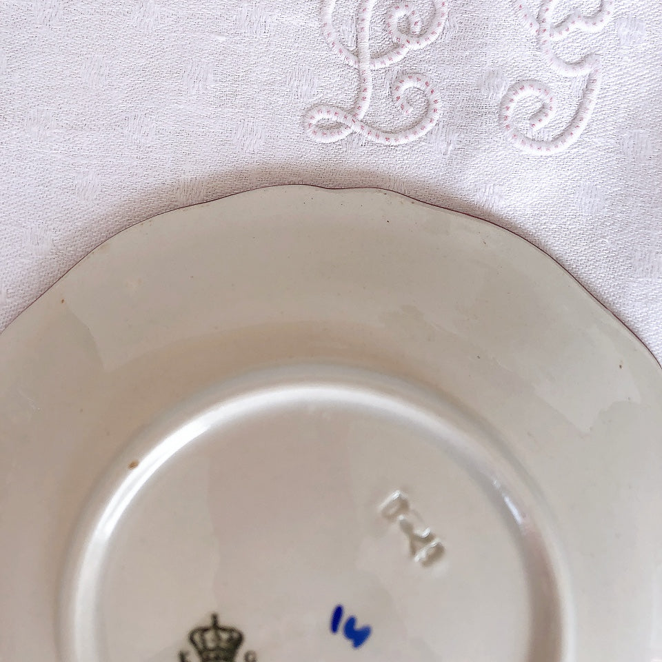 リュネヴィル " Réverbère"シリーズ ソーサー 小皿 デザート皿 3点セット C フランスアンティーク食器 蚤の市 ブロカント