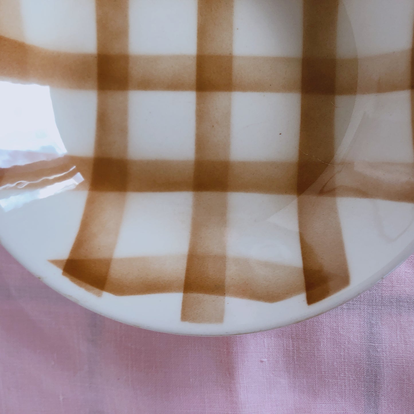 ムーランデルー Moulin des Loups チェック柄 キャロットプレート B フランスアンティーク食器 ブロカント 蚤の市