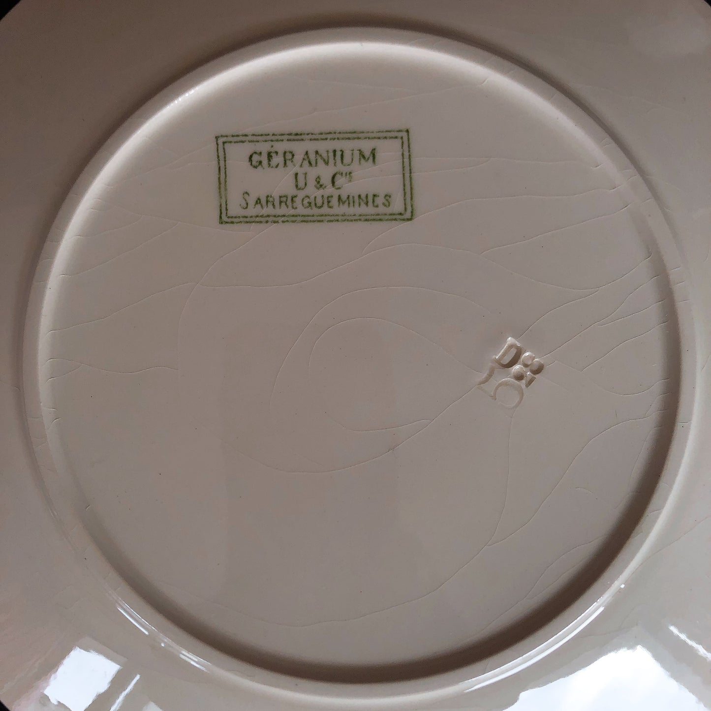 U&Cサルグミンヌ ”GERANIUM” ゼラニウム デザートプレート A フランスアンティーク食器 ブロカント 蚤の市