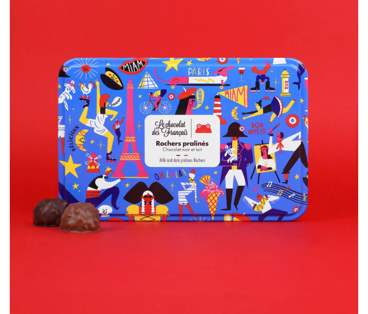 ル・ショコラ・デ・フランセ Le chocolat des français ミルクとダークチョコレートのプラリネロック15個 フランスチョコレート フランス土産 プレゼント バレンタイン