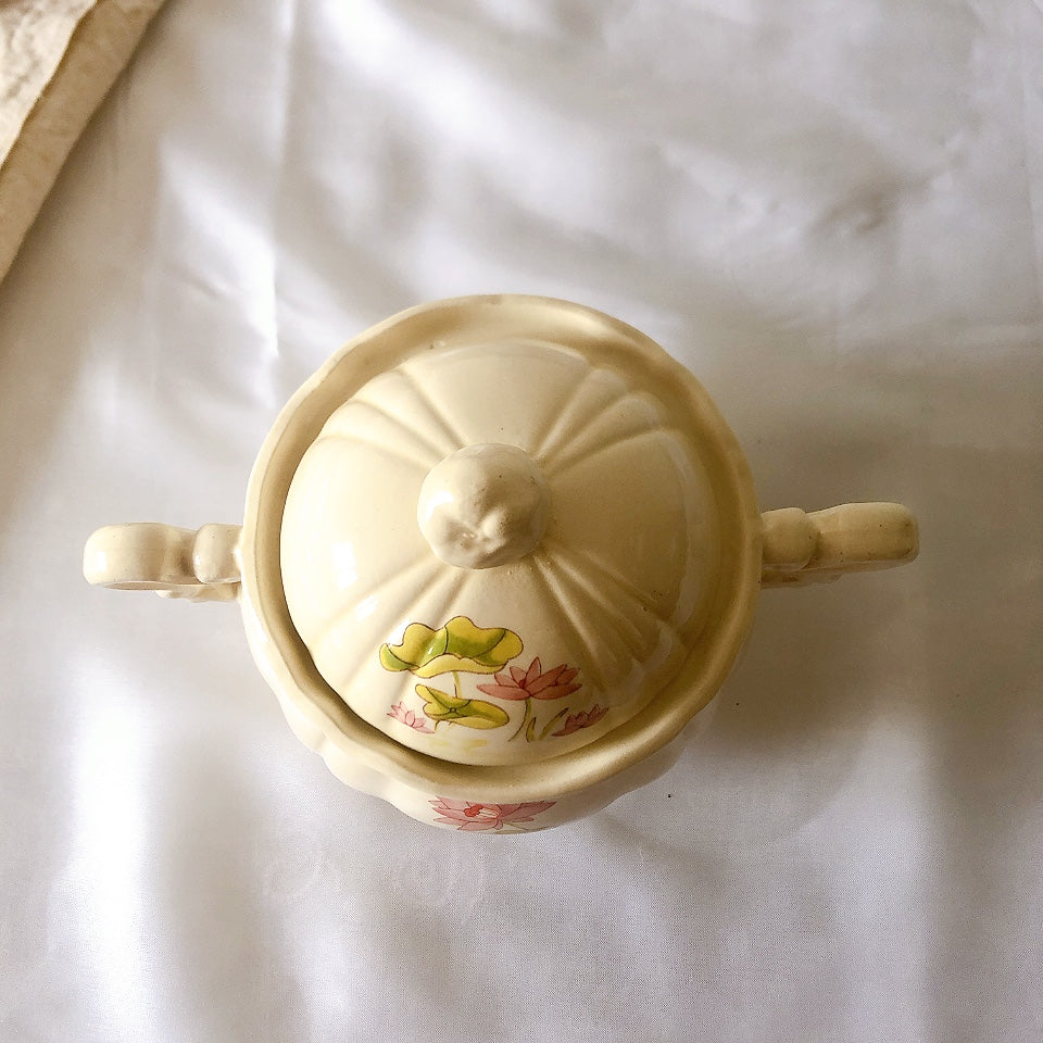 ディゴワンサルグミンヌ Digoin&sarreguemines Lotus ロチュス コーヒー/ティーポット&カップ&ソーサー フランスアンティーク食器 ブロカントアンティーク 蚤の市