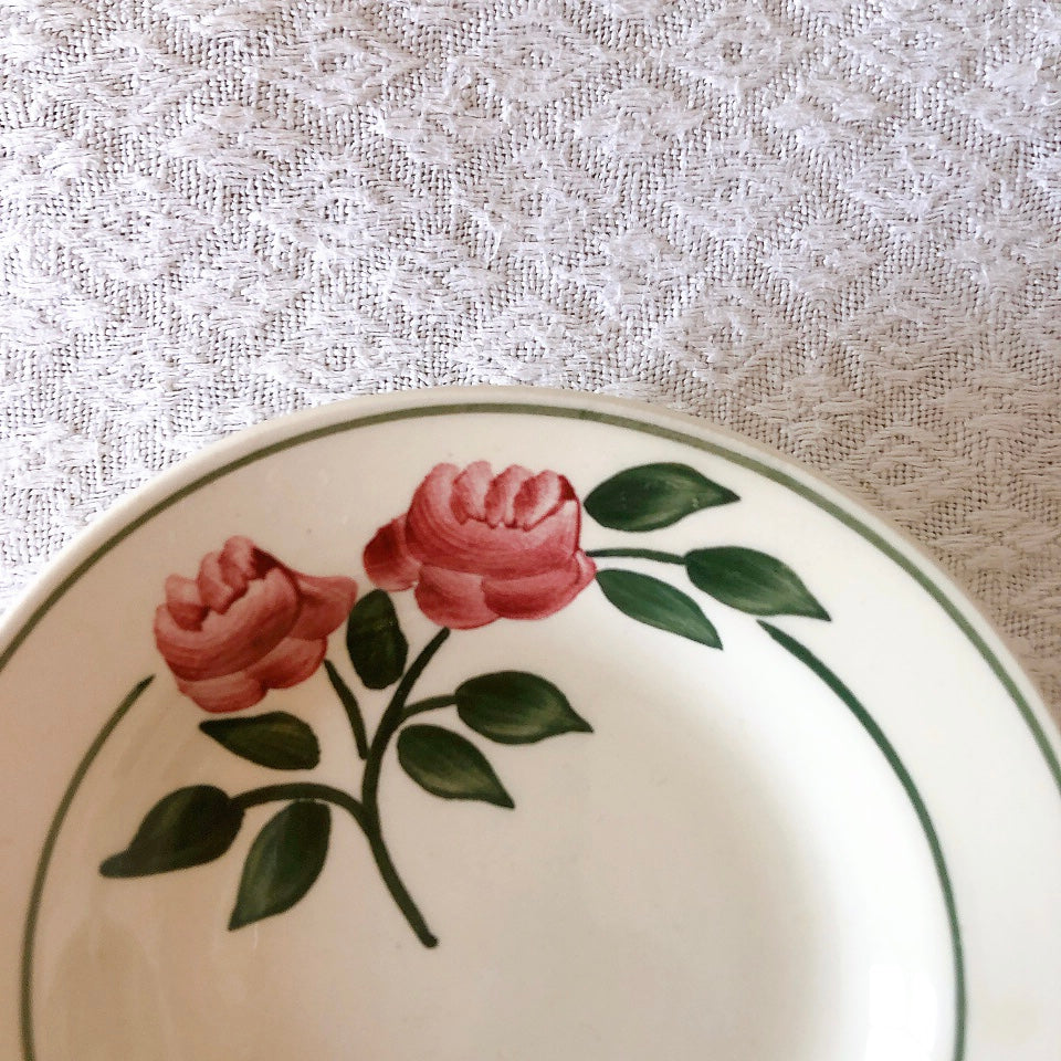 ショワジールロワ HB & Cie Choisy le Roi『ローズ』ディネット スーププレート 深皿 フランスアンティーク食器 ブロカントアンティーク 蚤の市