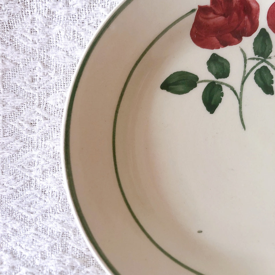 ショワジールロワ HB & Cie Choisy le Roi『ローズ』ディネット ディナープレート 平皿 A フランスアンティーク食器 ブロカントアンティーク 蚤の市