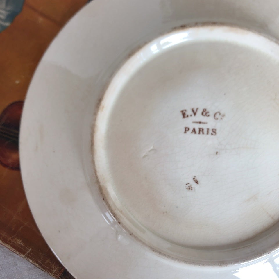 予約済 フランスアンティーク ヴィエイヤーボルドー ショコラカップ&ソーサー &コランダ(水切り)フランスブロカント・蚤の市