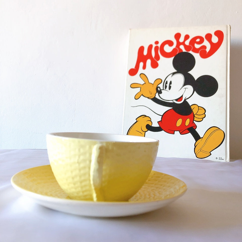 ディゴワンサルグミンヌ ショコラカップアンドソーサー レモンカラー フランスアンティーク食器 ブロカントアンティーク 蚤の市