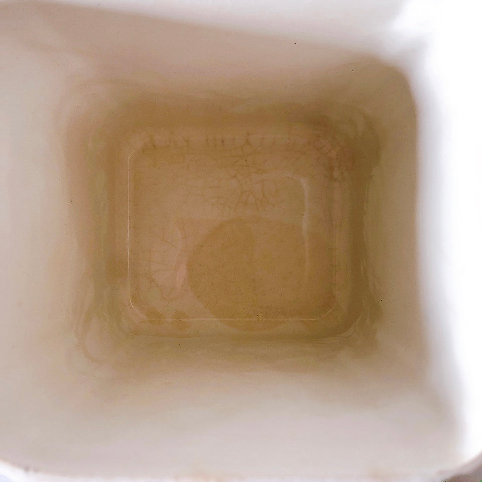 クレイユエモントロー HBCM Béarn バスク柄 陶器キャニスター 「ルージュ・マリン」RIZ フランスアンティーク食器 ブロカントアンティーク 蚤の市
