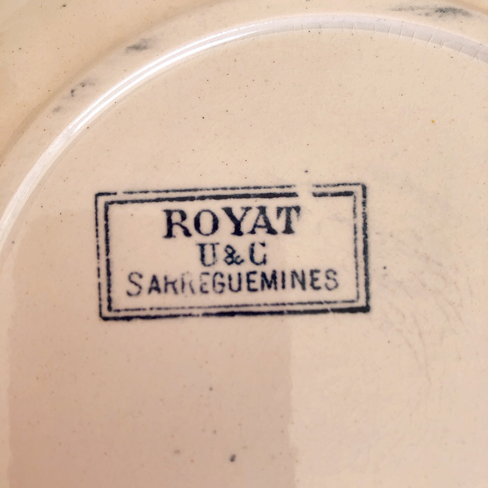 フランスアンティーク U&Cサルグミンヌ スーププレート 深皿 ”ROYAT” ロワイヤ a フランスアンティーク食器 ブロカント 蚤の市
