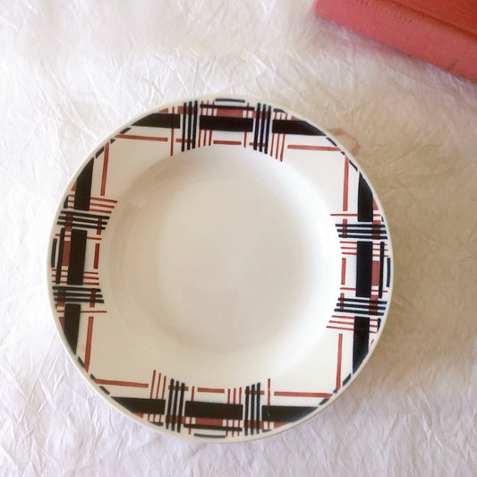 サンタマン Saint amand バスク柄スーププレート、クルーズプレート フランスアンティーク食器 ブロカント 蚤の市