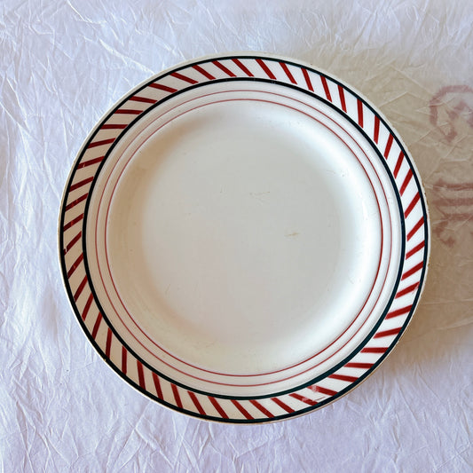 サンタマン St Amand Nord「Vincennes」バスク柄 ヴィンテージプレート|フランスアンティーク食器