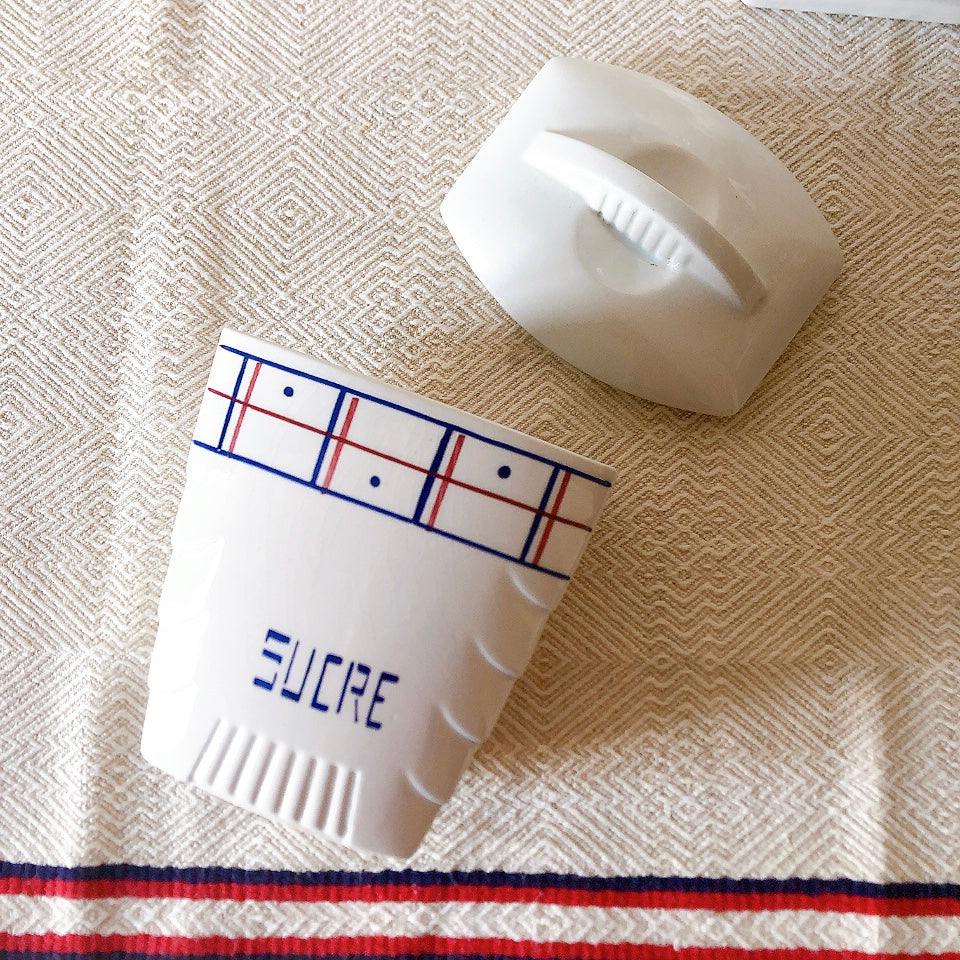 リュネヴィル K&G LUNEVILLE " MALOU"シリーズ 陶器製キャニスター SUCRE 他計4点セット フランスアンティーク食器 蚤の市 ブロカント