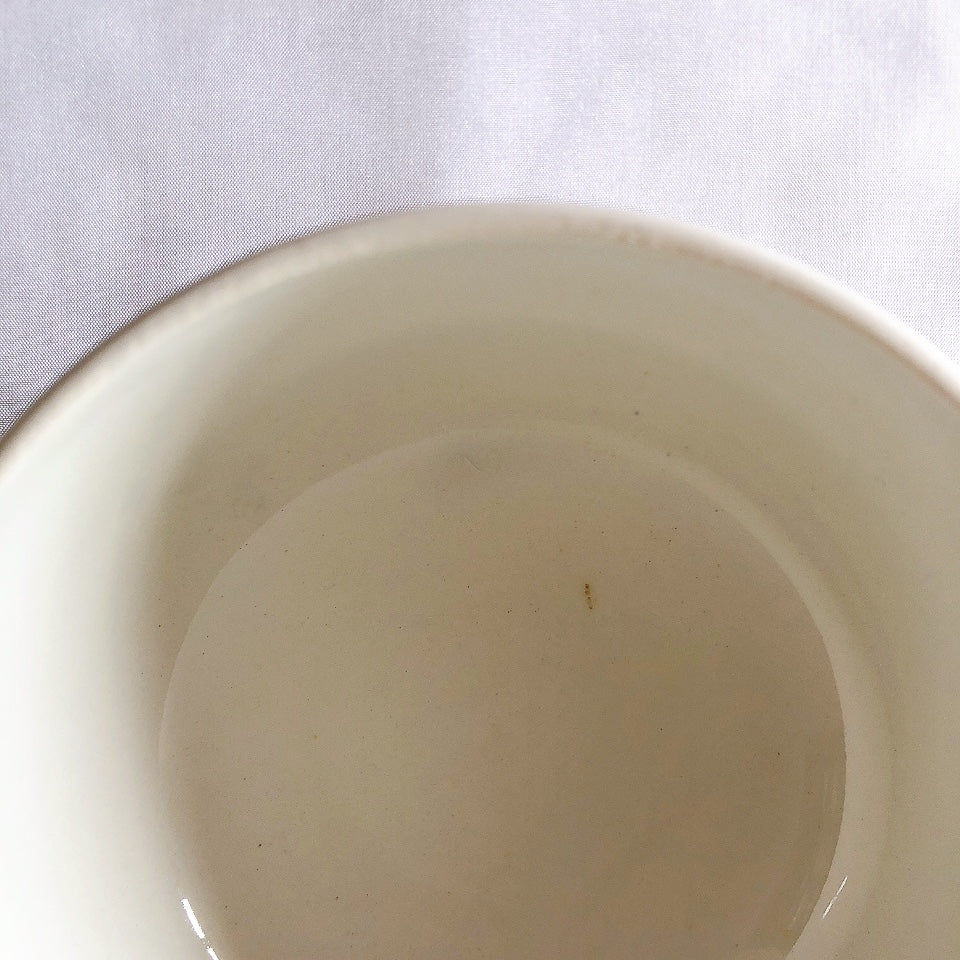 クレイユモントロー HBCM Béarn バスク柄耳付きボウル 取手付きボウル「レッドxブルー」フランスアンティーク食器 ブロカント 蚤の市 バスク柄アンティーク