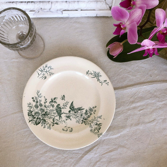 ロンウィー Longwy ミニョン ディナープレート A フランスアンティーク食器 ブロカント 蚤の市